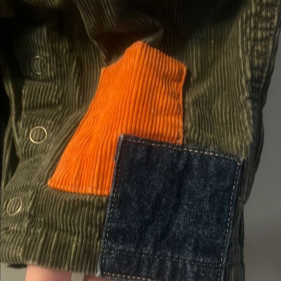 GAP Y2K Kids Olive Patchwork Overalls - Picture 3 of 6